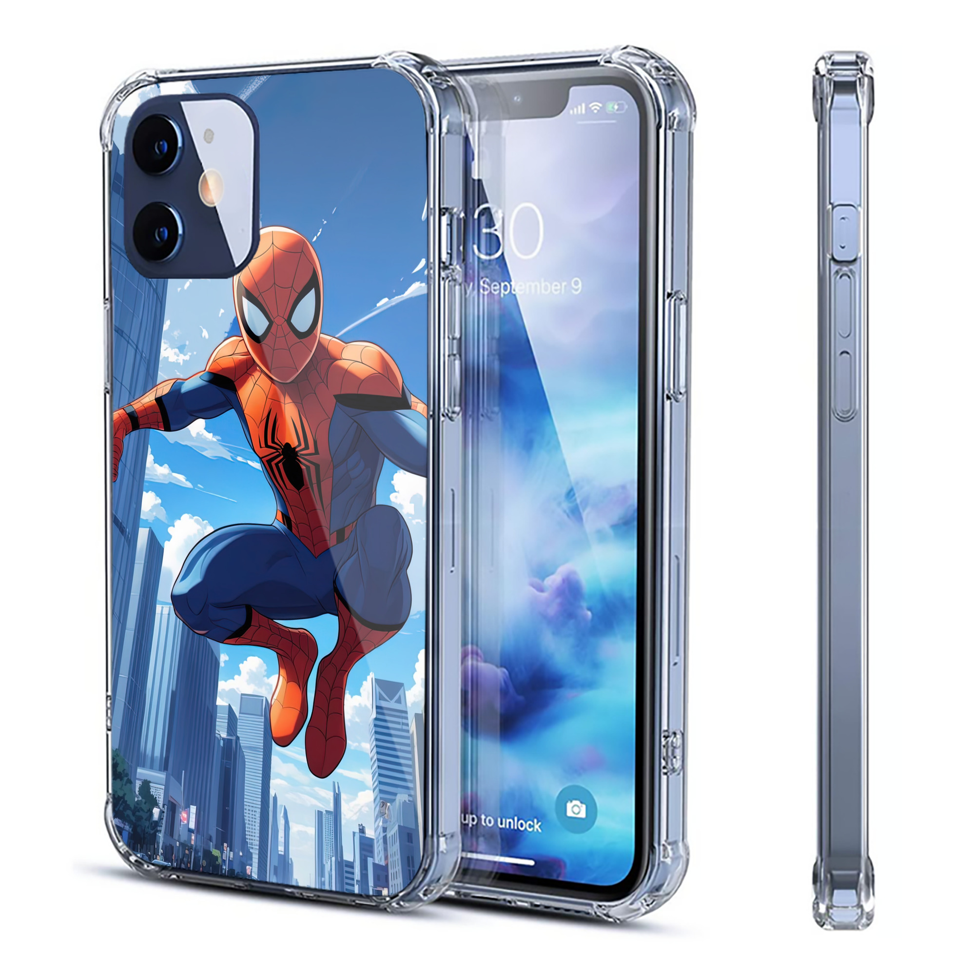 （画像用） Spider Man スパイダーマン 【iPhone 12シリーズ対応】透明スマホケース（クリアソフトケース）
